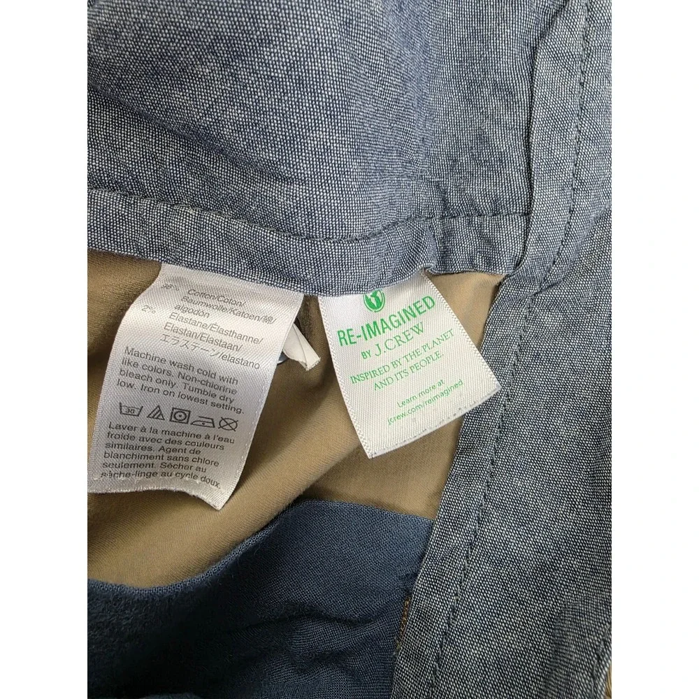J.Crew Stretch Chino Shorts Mens 33 Khaki Tan 9 Inch Inseam Cotton Blend
